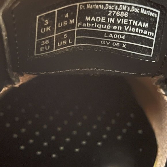 Dr. Martens‎ 1461 Distorted Leopard / Skull Print Oxfords Black Grey Womens Sz 5 - Picture 9 of 9